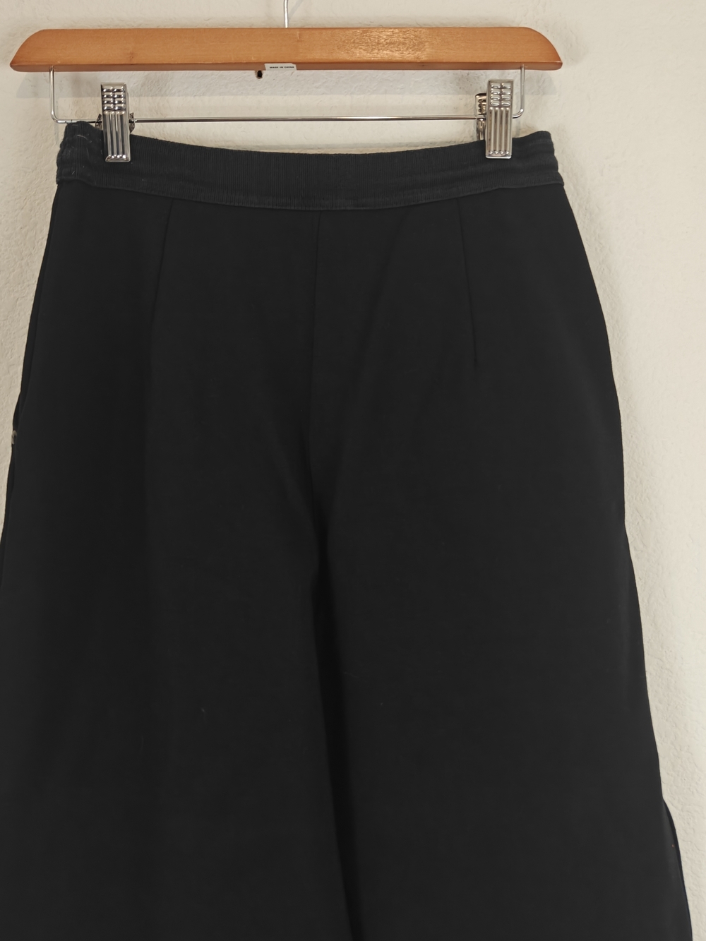 Diesel XS Ultra Wide Leg Cropped Pants Chic Flowy Culottes | Elastic Waist Black - Picture 12 of 16